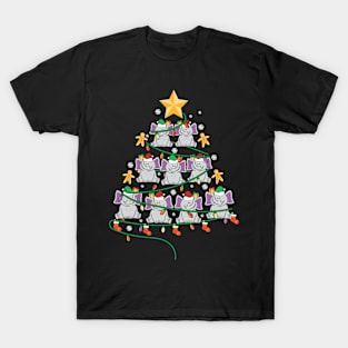 Elephant Christmas Lights Tree T-Shirt